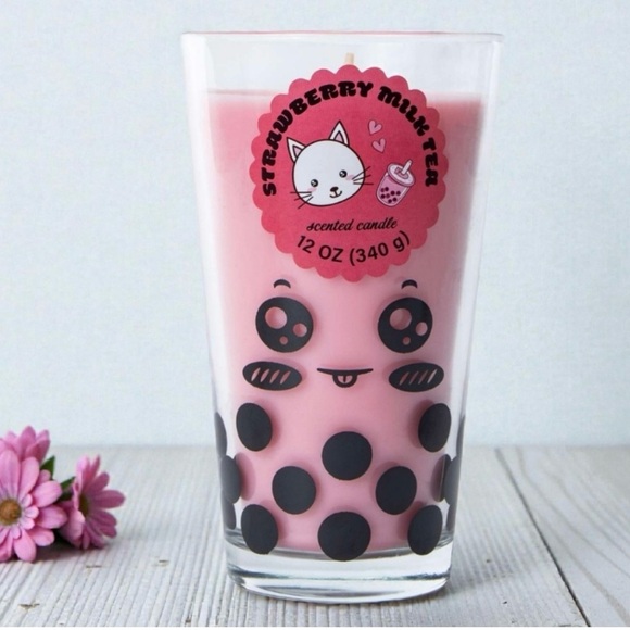Other - New 12 oz Strawberry Milk Tea Scented Candle Cup
